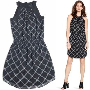 WHBM Black & White Sleeveless Halter Dress, Size 2